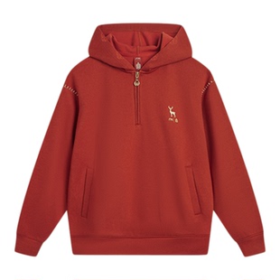 孙颖莎同款丨李宁新款故宫联名宽松套头连帽卫衣运动服女AWDVB40