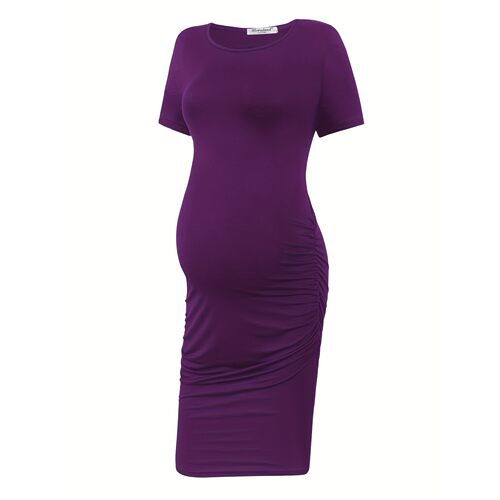 F 11097 Casual Solid Color Maternity Dress 纯色孕妇连衣裙