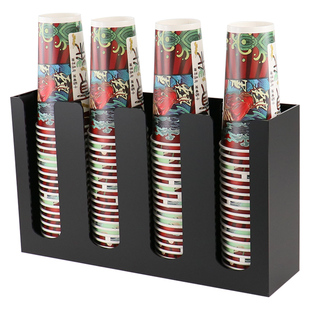 咖啡奶茶店杯架四格杯盖收纳架分杯架吧台用具一次性纸杯架取杯器