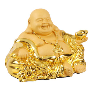 车载摆件弥勒佛招财保平安车内中控台装饰笑佛香水座高档礼品男女