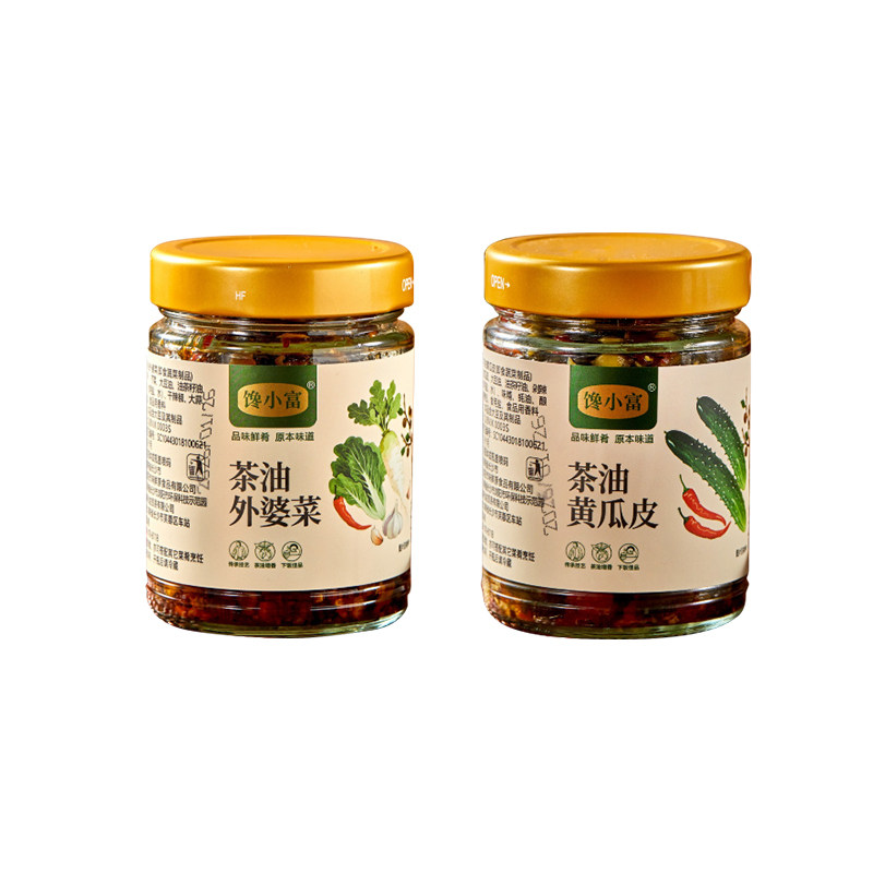馋小富茶油外婆菜/黄瓜皮 拌饭菜香辣爽口拌饭拌面开盖即食228g