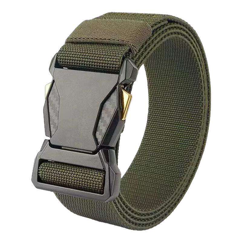 对插扣弹力皮带男自动扣时尚百搭潮流男士腰带户外尼龙帆布裤腰带