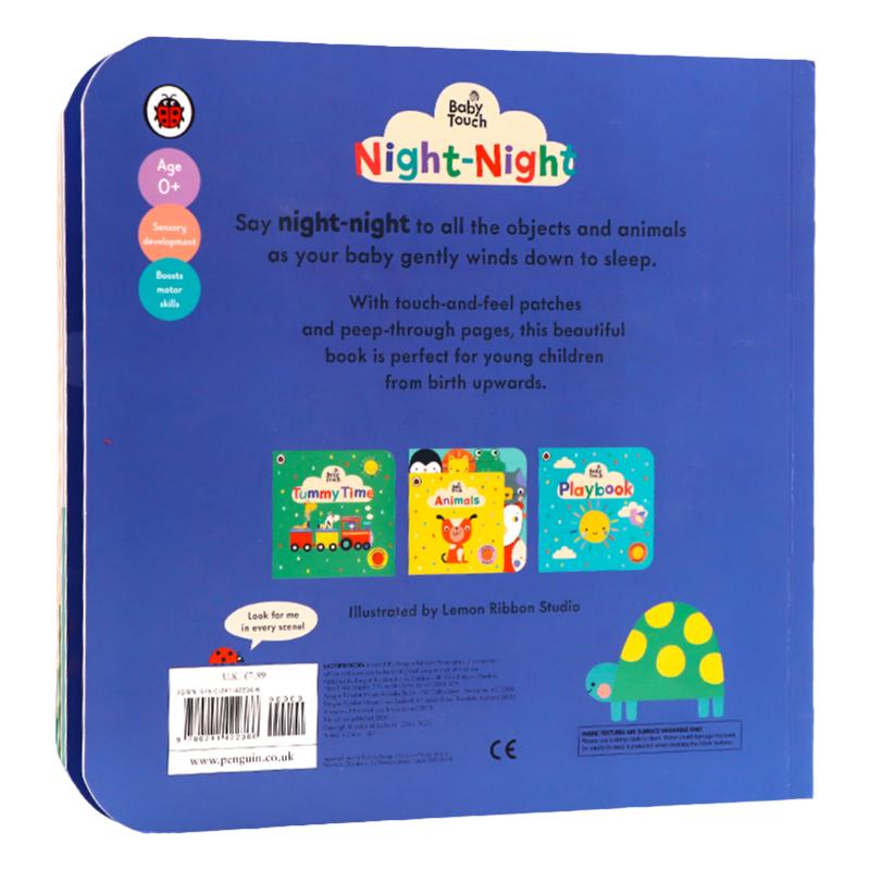 现货 Ladybird Baby Touch Night-Night 英文原版绘本小瓢虫睡前晚安触摸书大开本纸板触摸洞洞书撕不烂0-3岁宝宝感官训练思维开发