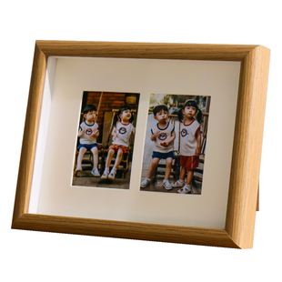 中空立体洗照片打印加相框二连组合情侣摆台定制diy做成相册挂墙