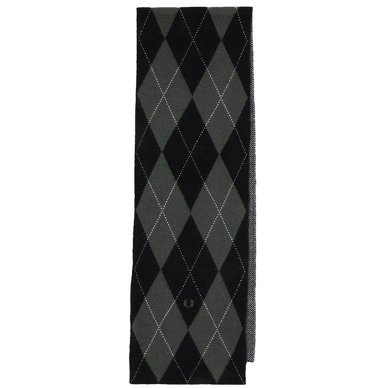 FREDPERRY菱格纹围巾复古英伦风