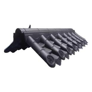 一体仿古瓦树脂瓦片双面围墙瓦墙顶帽院墙压顶马头墙塑料瓦屋檐瓦