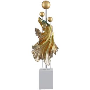 客厅大型落地斗鱼摆件电视柜沙发旁边大号家居装饰品乔迁新居礼品