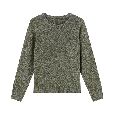 绵羊毛AB花式圆领松弛休闲针织衫