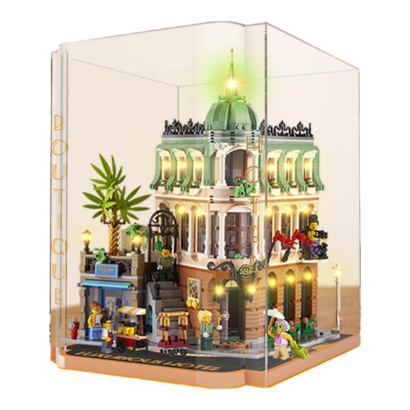 brickbling适用乐高积木灯饰10297精品转角酒店街景灯光配件改装