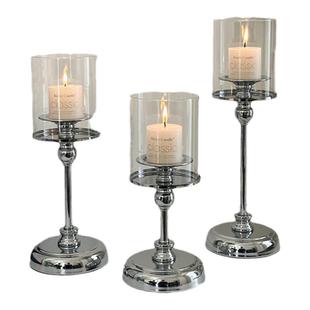 欧式轻奢复古玻璃烛台香薰蜡烛装饰摆件烛光圣诞餐桌道具浪漫场景