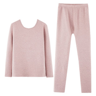 红豆女士保暖内衣加绒加厚含羊毛秋衣秋裤冬季棉毛衫女保暖衣套装