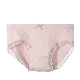 女士内裤三角内裤纯色舒适透气多色花边蕾丝少女青年成安夏季裤衩