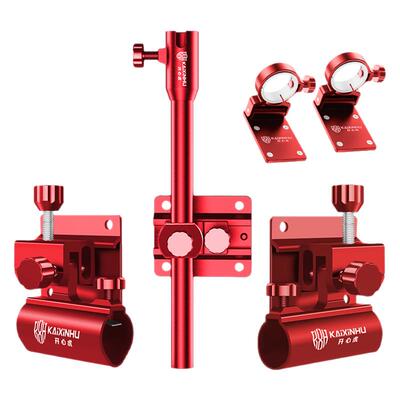 钓箱配件大全铝合金三件套通用炮台架拉饵盘架灯架鱼护双支架伞架