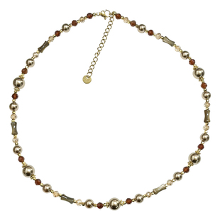 方糖家 美拉德摩卡金棕珍珠贝母串珠项链轻奢气质高级感毛衣链女