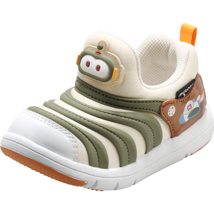 牧童学步鞋2026春季新款男童宝宝闪灯鞋机器人轻便女童毛毛虫鞋子