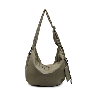 ins风休闲百搭韩版帆布包斜挎包女学生党上课通勤大容量饺子包男