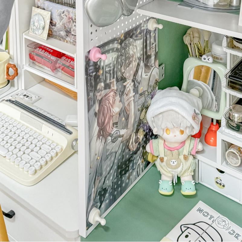 宿舍三连桌洞洞板隔断分隔板空间利用神器收纳架免打孔桌面置物架