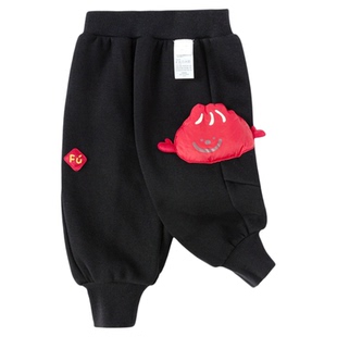 品牌童装宝宝裤子婴儿加绒长裤春装2026新款拜年服儿童加厚休闲裤