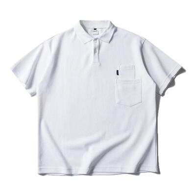 320g白色POLO衫短袖2025新款夏季男生宽松百搭休闲T恤上衣口袋