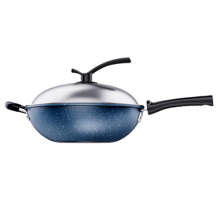 不粘锅炒锅家用可铁铲平底无涂层煤气灶通用炒菜铁锅