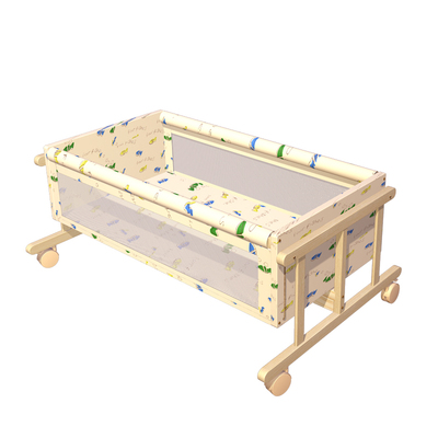 婴儿床萌宝乐实木工字平行婴儿床