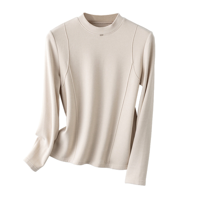 德绒打底衫女秋冬内搭蚕丝羊毛