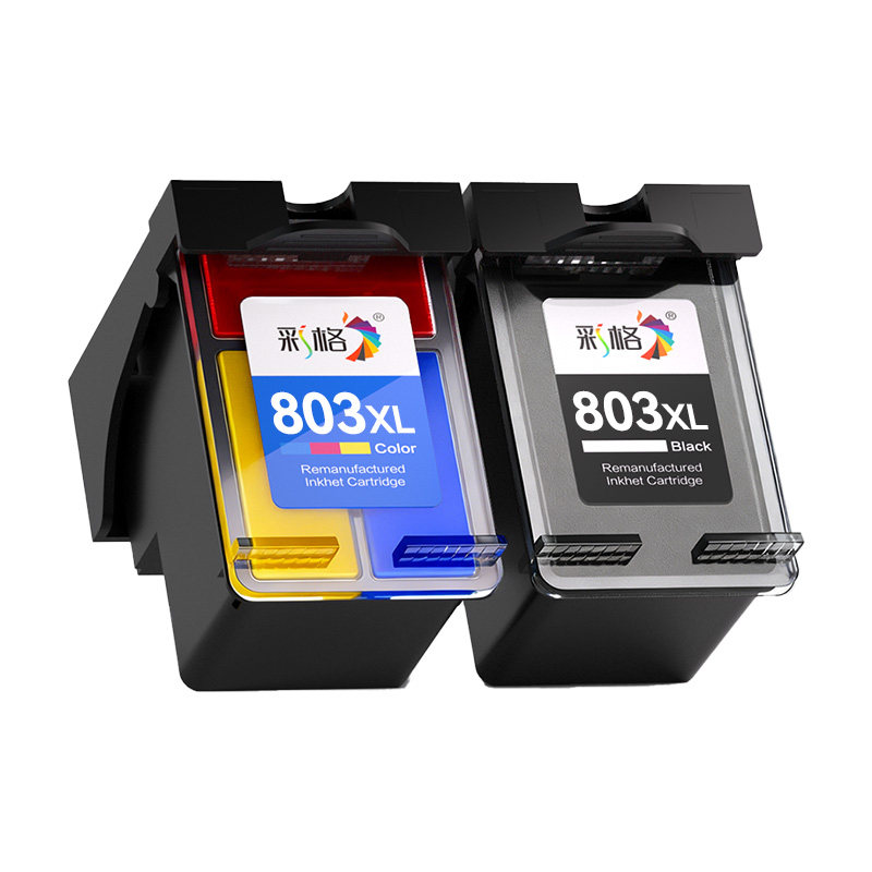 彩格适用惠普1112打印机墨盒HP DeskJet 1112彩色喷墨打印机专用黑色803大容量HP803XL可加墨墨水盒非hp原装