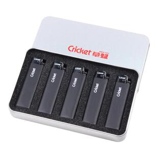 cricket草蜢正品磨砂黑礼盒防爆耐高温尼龙一次性火石砂轮打火机