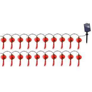 倍绿太阳能小灯笼灯串免插电春节过年户外阳台挂树装饰福字挂件