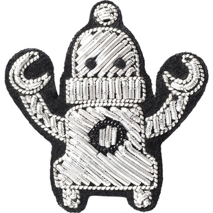 灵心造印度丝手工刺绣徽章机器人胸针高档精致气质别针衣服配饰潮