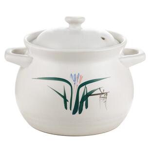 砂锅炖锅家用燃气耐高温陶瓷煲汤锅陶土锂辉石煤气专用白色小沙锅