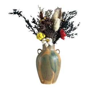 景德镇手作油画风陶瓷花瓶高级感现代艺术摆件侘寂风民宿空间装饰