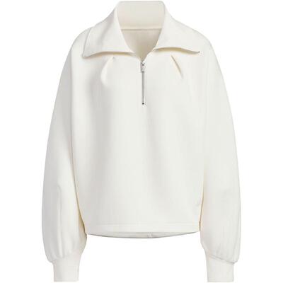 Adidas/阿迪达斯正品半开襟女士宽松翻领卫衣套头衫JJ3795