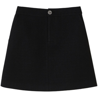 黑白两色百搭基础款半身裙