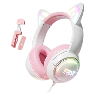ONIKUMA耳机头戴式电竞游戏专用降噪无线蓝牙充电猫耳朵女生电脑
