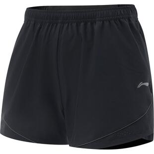 李宁短裤新款休闲女款薄款秋季直筒裤子梭织反光速干运动短裤