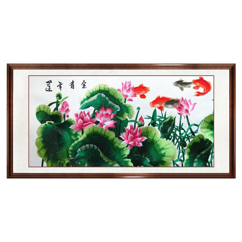清仓大幅鲤鱼连年有余苏绣成品