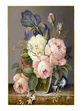 带框餐厅5d牡丹花卉钻石画满钻