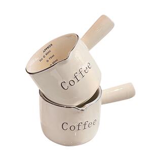 轻奢咖啡杯高档精致带刻度量杯浓缩咖啡萃取杯奶盅陶瓷盎司接液杯