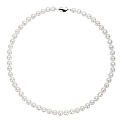 老凤祥高亮泽淡水珍珠项链5~6mm小米珠满串锁骨链生日礼物送女友