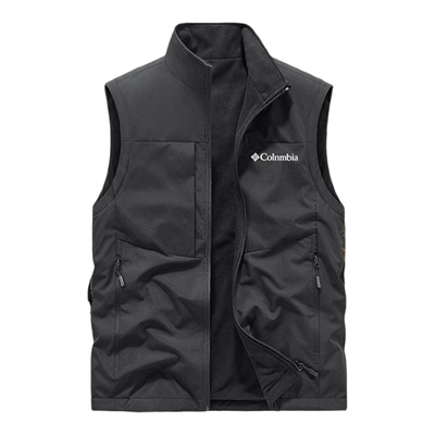 哥伦秋冬保暖双面穿摇粒绒男马甲