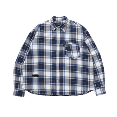 NESSTTU 26SS春夏新品日系休闲宽松百搭基础款格纹纯棉插袋衬衫