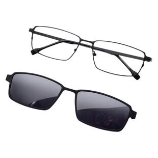 超轻钛架眼镜框不压鼻带偏光磁吸墨镜夹片套镜男近视眼镜方形纯钛