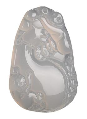 冰种玛瑙代代封侯属猴玉器吊坠