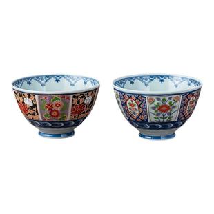 MinoYaki 有田烧11.5CM精致高脚饭碗高颜值古伊万里描金餐碗具