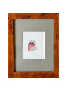 草莓植物中古奶油风咖啡角装饰画