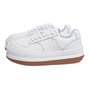 TWTW小白鞋2024新款女鞋大码百搭春秋休闲厚底圆头爆款大头面包鞋