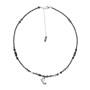 苍月系列原创手工纯银锁骨链复古串珠小众月亮项链暗黑女夏新中式