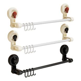 吸盘毛巾架卫生间免打孔挂钩浴室毛巾挂杆吸盘壁挂浴巾收纳置物架