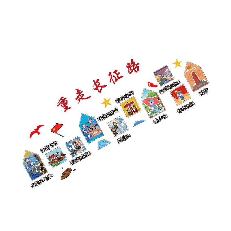 幼儿园环创主题成品爱国庆红色军教育长征文化墙面装饰黑板报布置
